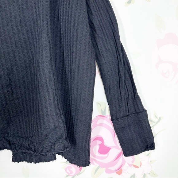 NEW Free People Juicy Thermal Black Long Sleeve Top S - Picture 7 of 12